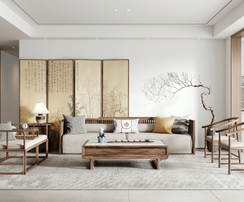 New Chinese Style A Living Room-ID:752494102