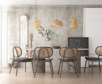 Wabi-sabi Style Dining Table And Chairs-ID:804390919