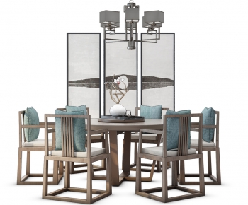 Chinese Style Dining Table And Chairs-ID:564014911