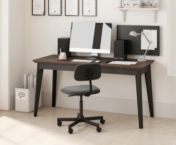Modern Computer Desk And Chair-ID:703234915