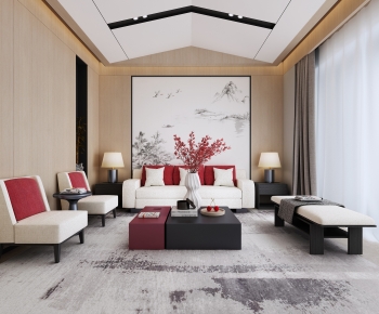 New Chinese Style A Living Room-ID:167478084
