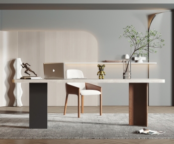 Modern Computer Desk And Chair-ID:542891035