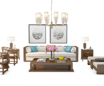 New Chinese Style Sofa Combination-ID:853428818
