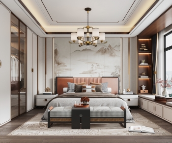 New Chinese Style Bedroom-ID:916893966