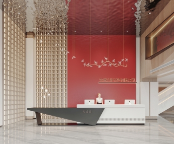New Chinese Style Office Reception Desk-ID:813148026