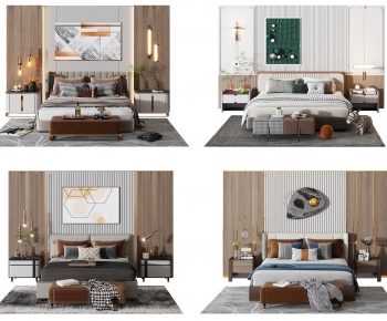 Modern Double Bed-ID:856671097