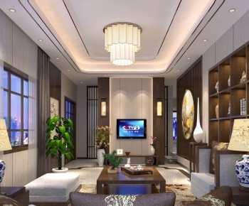 Chinese Style A Living Room-ID:213377956
