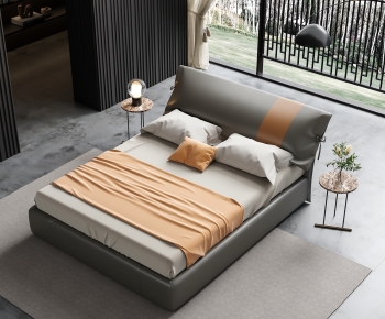 Modern Double Bed-ID:823617941