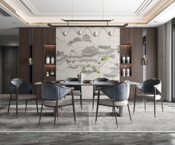 New Chinese Style Dining Room-ID:654378894