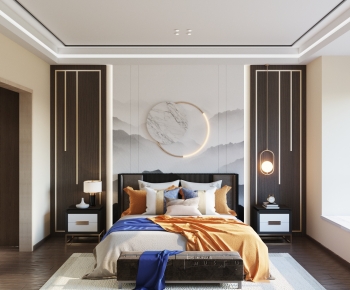 New Chinese Style Bedroom-ID:376870646