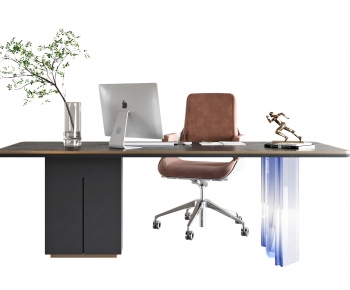 Modern Computer Desk And Chair-ID:912631037