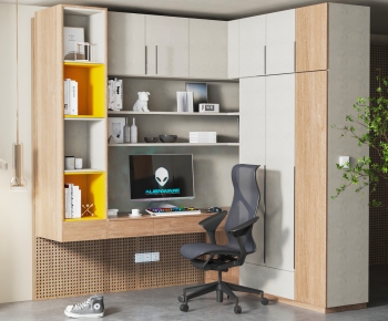Modern Computer Desk And Chair-ID:227523093