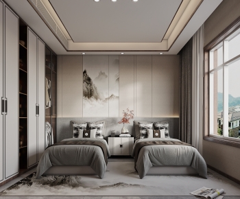 New Chinese Style Bedroom-ID:446279059