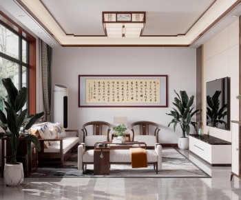 New Chinese Style A Living Room-ID:221977956