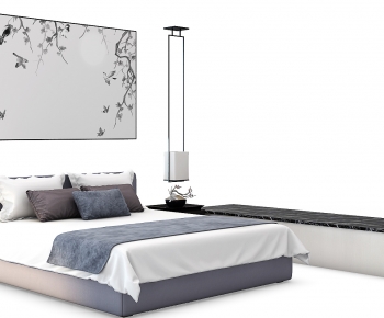 Modern Double Bed-ID:991890442