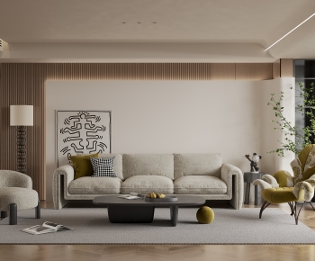Modern Wabi-sabi Style A Living Room-ID:563214065