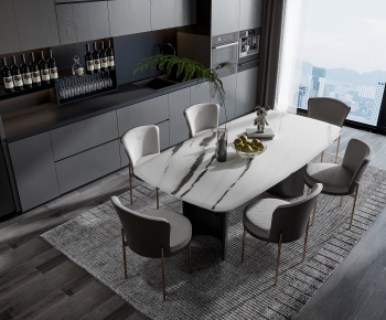 Modern Dining Table And Chairs-ID:407787083
