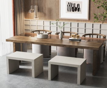 Wabi-sabi Style Dining Table And Chairs-ID:777969468