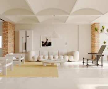 Modern Wabi-sabi Style A Living Room-ID:249775896