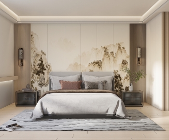 New Chinese Style Bedroom-ID:350972899