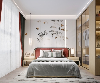 New Chinese Style Bedroom-ID:447283983