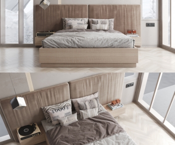 Modern Double Bed-ID:237564095