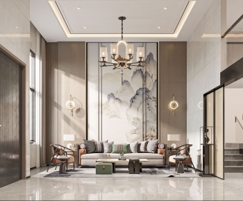 New Chinese Style A Living Room-ID:566652065