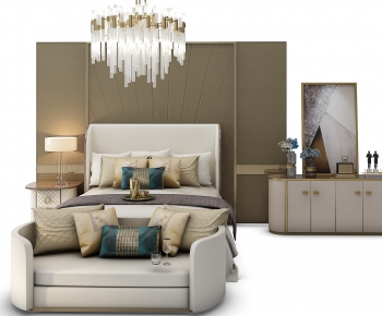 Simple European Style Double Bed-ID:337723977