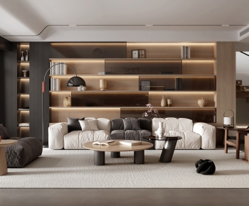 Modern Wabi-sabi Style A Living Room-ID:630350114