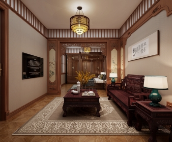 Chinese Style A Living Room-ID:921731007