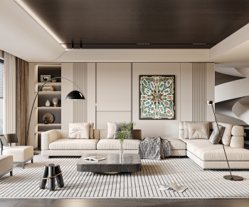 Modern A Living Room-ID:753760312