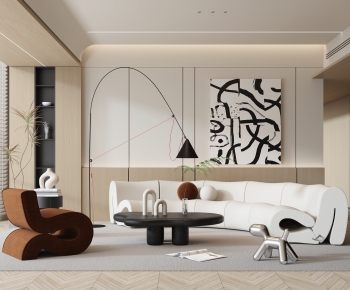 Modern Wabi-sabi Style A Living Room-ID:231638913