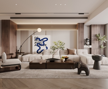 Modern Wabi-sabi Style A Living Room-ID:658694981