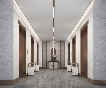 New Chinese Style Office Elevator Hall-ID:322079906