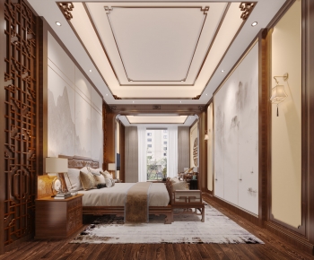 New Chinese Style Bedroom-ID:929616939