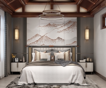 New Chinese Style Bedroom-ID:659847027