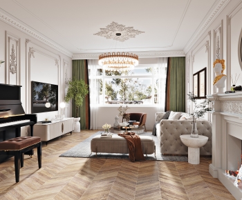 French Style A Living Room-ID:498960023