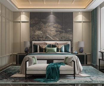 New Chinese Style Bedroom-ID:572366001