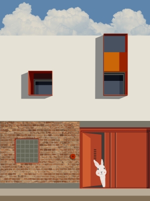 兔年建筑装饰画-ID:463983065