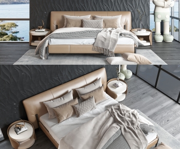 Modern Double Bed-ID:814919957