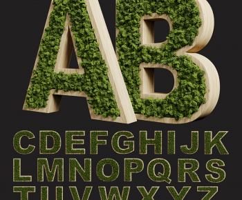 现代绿植墙饰 绿植字母-ID:186549901