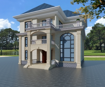 Simple European Style Villa Appearance-ID:562563902