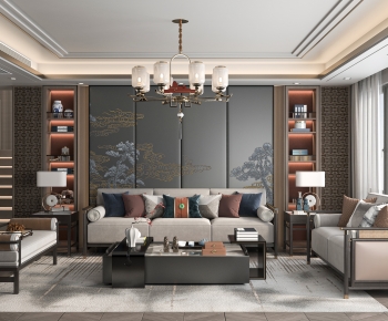 New Chinese Style A Living Room-ID:273031008