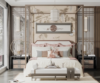 New Chinese Style Bedroom-ID:957909111