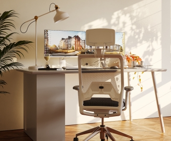 Modern Computer Desk And Chair-ID:393331052