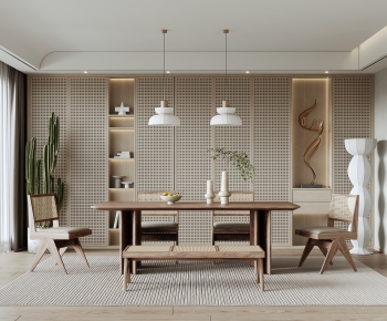 Nordic Style Wabi-sabi Style Dining Room-ID:704624894