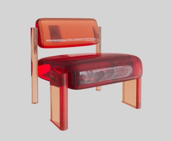 现代红色透明休闲椅-ID:580405952