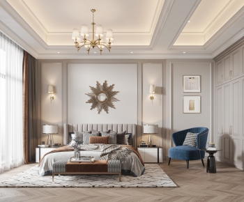 Simple European Style Bedroom-ID:943419982