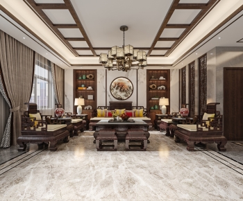 Chinese Style A Living Room-ID:613281019