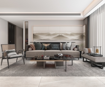 New Chinese Style A Living Room-ID:148243907